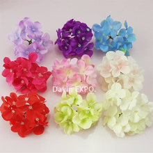 Nuevo 50 unids/lote 12cm Hortensia Artificial flores de seda cabezas Decoración Para Boda fiesta banquete DIY decoración de flores 2024 - compra barato