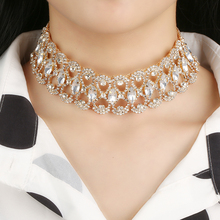 Fashion Luxury Full Rhinestone Choker Necklace Women Charm Crystal Statement Necklace Bridal Wedding Jewelry 2024 - buy cheap