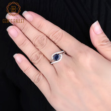 Женское кольцо GEM'S BALLET, классическое кольцо из драгоценных камней, овальное, синее, карат, из стерлингового серебра 925 пробы 2024 - купить недорого