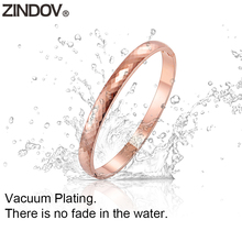 ZINDOV Stainless Steel Bangles Bracelets For Women Rose Gold Gold Bracelet Faceted 6mm simple Fashion Jewelry Females Hot 2024 - buy cheap
