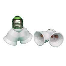 E27 head to two E27 extension lamp holder converter screw base led lampholder x100 2024 - buy cheap