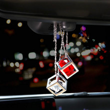 Кулон MR TEA в автомобиль, креативный куб, Кристальные блестящие украшения, подвесные украшения, Автомобильное зеркало заднего вида, интерьер автомобиля с цепью 2024 - купить недорого