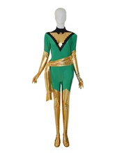 Frete grátis vestuário cosplay feminino verde brim cinza fênix spandex fantasia de halloween 2024 - compre barato