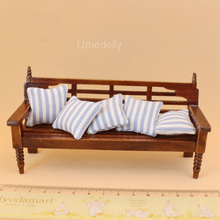 1Set Classic Wooden Miniature Dollhouse Pillow and Sofa for 1/12 BJD, OB11, Obitsu 11 Doll Furniture Accessories Toy 2024 - buy cheap