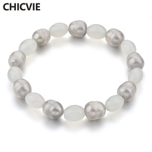 CHICVIE White Charm Natural Stone Custom Handmade Pearl Bracelets & Bangles Beads For Women Jewelry Making Bracelets SBR190019 2024 - buy cheap