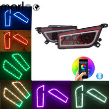 ATV UTV Accessories Led Headlights For Polaris RZR 1000 Bluetooth App RGB Chasing Halo Ring Headlight For Polaris RAZOR XP TURBO 2024 - buy cheap