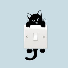 Новый котенок гостиной спальни стикеры на настенный выключатель наклейки оптом водонепроницаемые наклейки для дома 2024 - купить недорого