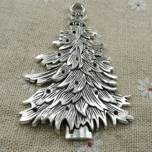 Colgante de plata tibetana para árbol de Navidad, adornos para árbol de Navidad, 68x44mm, 18 piezas, #191 2024 - compra barato