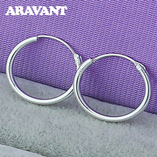 New Arrival 925 Silver Small Circle Hoop Earrings For Women Party Fashion Silver Jewelry Gifts 2024 - buy cheap