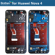 Moldura frontal de lcd para huawei nova 4, moldura de tela para reparo original 2024 - compre barato