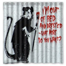 Hot New 180x180cm Banksy Graffiti Waterproof Fabric Bathroom Shower Curtain Bath Curtains With 12pcs Hooks Rings 2024 - buy cheap