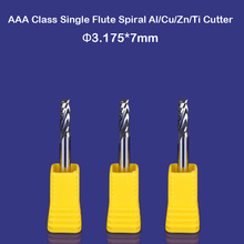 3pcs top quanlity  CED 1/8 inch CEL 7mm single Blade Alu CU cutting single flute CNC router bits 3.175*7mm 2024 - buy cheap
