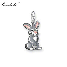 Charm Pendant Rabbit Doll,2018 Fashion Jewelry Cute Real Authentic 925 Sterling Silver Gift For Women Fit Bracelet 2024 - buy cheap