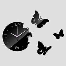 top fashion diy sticker home decoration acrylic mirror surface stickers  modern design furniture clocks butterfly pattern 2024 - buy cheap