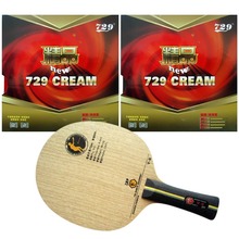 Pro Table Tennis (PingPong) Combo Racket: RITC 729 V-6 with 2x RITC 729 New CREAM Rubbers Long Shakehand FL 2024 - buy cheap