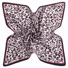 53 centímetros Marca De Luxo Leopardo Impressão de Cetim de Seda Das Mulheres Novas Lenços Quadrados Bandana Bandana No Pescoço Banda Gravata Lenço Turbante 2024 - compre barato