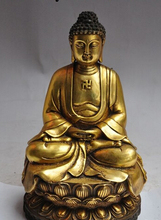 xd 003100 9"tibet buddhism fane bronze gilt sakyamuni Shakyamuni buddha seat lotus statue 2024 - buy cheap