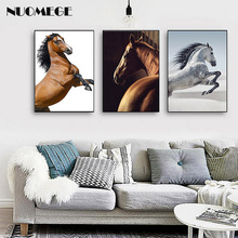 Cuadro de caballo de estilo nórdico, póster de arte minimalista con animales salvajes e impresiones, sala de estar cuadro Para, decoración de pared para el hogar 2024 - compra barato