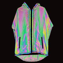 2019 Trench Coat Men Colorful Thin Long Jacket Men Reflective Jackets Hooded Coat Nightclub Punk Windbreaker Jaqueta Masculino 2024 - buy cheap