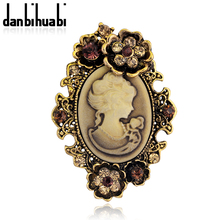 Antique Gold&Silver Color Vintage Cameo Brooches Pretty Beautiful Queen Luxury Jewelry Fashion Brooch Pins For Women Christmas 2024 - buy cheap