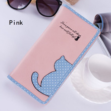 Wholesale High Quality Women Wallets Inside Zipper Long Clutch Purses Cute Money Cases Card Holders Coin Pocket Students Cat 2024 - buy cheap