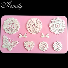 Aomily Lace Flower Butterfly Wedding Cake Silicone Beautiful Flower Lace Fondant Mold Mousse Sugar Craft Icing Mat Pastry Tools 2024 - buy cheap