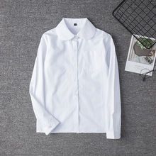 Популярная Корейская школьная форма для девочек, круглый вырез, Jk, рубашка с длинными рукавами для женщин, японская школьная форма, хлопковая белая рубашка 2024 - купить недорого