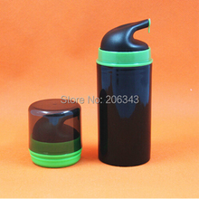 50ML black plastic airless lotion bottle with airless pump ,black body + +black pump with green rim Cosmetic Packaging 2024 - buy cheap