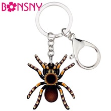 Bonsny Statement Acrylic Spider Key Chains Keychain Ring Animal Punk Jewelry For Women Girls Bag Car Purse Charms Gift Accessory 2024 - buy cheap