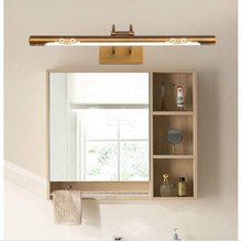 Латунное настенное зеркало, 110V ~ 220V, роскошное зеркало для ванной комнаты, водонепроницаемый Ретро Бронзовый шкаф, косметическое зеркало, светильники, бесплатная доставка 2024 - купить недорого
