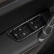 Для VW Golf 7 MK7 VII 2013 2014 2015 2016 2017 4 шт. карбоновое волокно крышка окна автомобиля двери лифта переключателя рамы 2024 - купить недорого