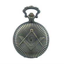 Relógio de bolso maçônico masculino, relógio de bolso em liga metálica de quartzo maçônico para homens 2024 - compre barato