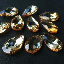 Piezas de araña de cristal K9, cristal óptico de champán, 38x22MM, 20 unidades/lote 2024 - compra barato