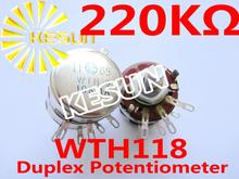 WTH118 WTH-3 220K OHM 2W  Carbon Duplex Potentiometer Pot  x 10PCS 2024 - buy cheap