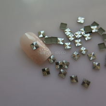 NS-32 3D 200pcs/bag High Quality 4MM Silver Square Metal Stud Metal Nail Art Decoration 2024 - buy cheap