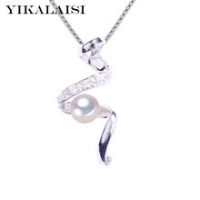 YIKALAISI 925 Sterling Silver jewelry for office women 6-7mm Natural Freshwater Pearl Necklace Pendants 2018 fashion wholesale 2024 - buy cheap