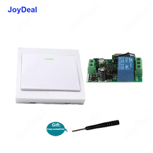 Joydeal-interruptor de controle remoto, sem fio, 433 mhz, ac 220v, 1ch, receptor, painel de parede, transmissor remoto, 433 mhz, luz led