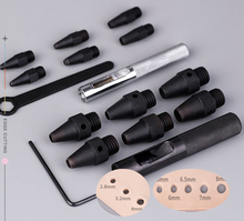 Conjunto de perfurador de couro oco de 2-8mm, ferramentas de aderência de couro, cortadores, cinto de couro, pulseiras para relógio, perfurador 2024 - compre barato