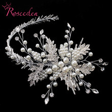 Romantic New Crystal Rhinestone Bridal Headband Floral Wedding Headpiece Hair Accessories Bridal Tiaras RE3097 2024 - buy cheap