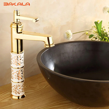BAKALA Deck mounted brass and ceramic faucet Bathroom Basin faucet Mixer Tap Gold Sink Faucet Bath Basin Sink Faucet B1040M 2024 - buy cheap