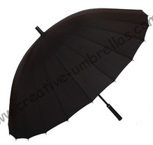 Деловой зонт, металлические зонтики с 24 ребрами, антикоррозийные, с металлическим стержнем 14 мм и длинными металлическими ребрами с рифлеными ребрами, открытые вручную, ветрозащитные, кожаные 2024 - купить недорого