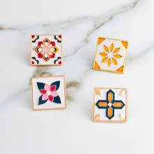 Mosaic tile pattern pins Brooches Hard enamel lapel pin Badges Jacket Backpack Jeans Jewelry Accessories Pins wholesale 2024 - buy cheap