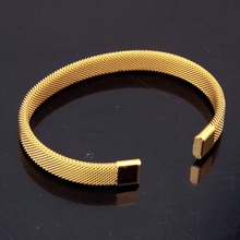 Женский браслет на запястье, браслет из нержавеющей стали 316L золотого цвета в форме буквы «C», 7,08 дюйма 2024 - купить недорого