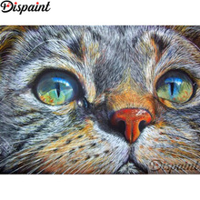 Pintura de desenho completa quadrada/broca redonda 5d diy pintura de diamante "animal gato rosto" 3d bordado ponto cruz decoração de casa presente a12295 2024 - compre barato