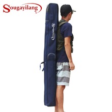 Sougayilang bolsa de armazenamento de vara de pesca dobrável, estojo para vara de pesca em lona, bolsa de ombro, isca de pesca no mar, equipamento de pesca, 1.6m 2024 - compre barato