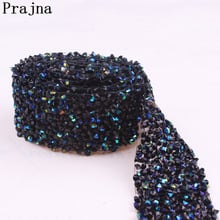 Prajna 1Yard Clear AB Hotfix Rhinestone Applique Decoration Glitter Rhinestone Trim Chain Wedding Dress Artwork Craft Jewelry 2024 - buy cheap