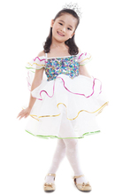 Kids Christmas Dress Vestidos ballet Clothes Children Child Latin Dance Female Infant Paillette Costume Dress Split 2024 - buy cheap