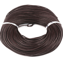 1.5mm Length Black/Brown Round Real Leather Jewelry Cord 90M/ROLL Fit Diy Jewelry Necklace Making 2024 - buy cheap