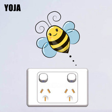 YOJA-calcomanías decorativas para habitación de niños, calcomanías de pared con interruptor de abeja voladora, PVC 12ss0250 2024 - compra barato