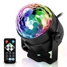 3W 7 Colors Strobe Stage Light DJ Disco Ball Lights Remote Control Sound Activated Party Lights For Xmas Party Pub Wedding Club 2024 - buy cheap